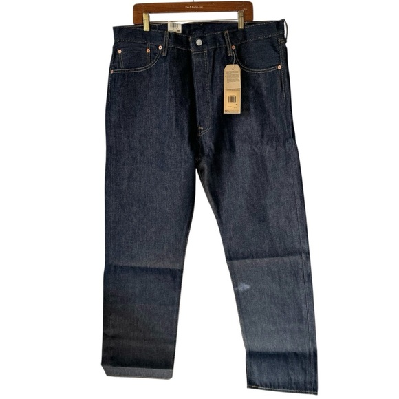 Levis 501 Jeans Rigid Shrink To Fit NWT Straight Leg Dark Wash Denim 40 X 34 - Picture 3 of 10